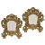 Ein Paar Spiegelkartuschen. Süddeutsch. Geschnitzt, vergoldet. Rest., Spiegelglas erg. 40 x 34 cm.