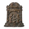 Kusstafel. Zink/Bronzeguss. Heilige Familie. Berieben, rückseitig Bandgriff (besch.).
