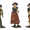 Krippenfiguren, 3 Stück. Grulich, 19. Jh. 