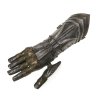 Antiker Ritter-Panzerhandschuh mit Stulpen.  Eisen geschmiedet. Vollständig mit fünf Fingern. L. ca. 37 cm. Alterungsspuren.