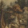 Calame, Alexandre, Aquarell Gebirgslandschaft 