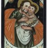 Hinterglasbild: Hl. Josef mit Jesuskind