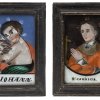 Hinterglasbilder, 2 Teile: Johannesknabe u. hl. Karl