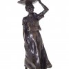 Müller, Heinrich. Lastenträgerin. Bronze. H. 21,5 cm. sign.