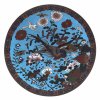 Teller Cloisonné. Goldfasanenpaar. Chrysanthemen. ø 30,5 cm. Besch.