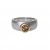 Ring. 14 K WG. Brilliantbesatz, Champagnerfarben. Weite 58. Piquet. ca. 1,00 ct.