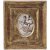 Andachtsbild. Hl. Georg. Plattenrahmen mit ovalem Bildausschnitt. Besch. Ca. 12 x 9 cm.