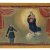 Votivtafel. Bayern, 19. Jh. Muttergottes und Soldat als Votant. 24,7 x 32,5 cm. Dat. 1866.
