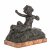 Knabe auf einem Löwenfell sitzend. Bronze, auf Marmorplinthe. 19. Jh. Unsign. H. 17 cm.