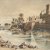 Koch, J.A., Deutsch, 19. Jh. Am Nillauf. Aquarell. 25,5 x 37 cm. Sign., dat. 1824.
