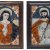 Zwei Hinterglasbilder. Raimundsreut, 19. Jh. Gegeisselter Heiland und Schmerzensreiche Muttergottes.