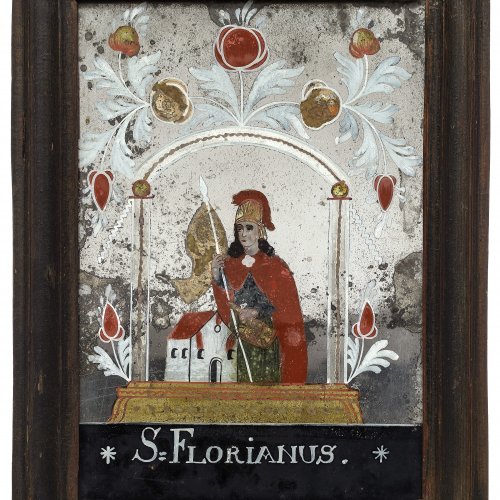Hinterglasbild: hl. Florian