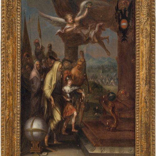 Sperling, Johann Christian, zugeschrieben. Junger Prinz wird zum Thron geführt.