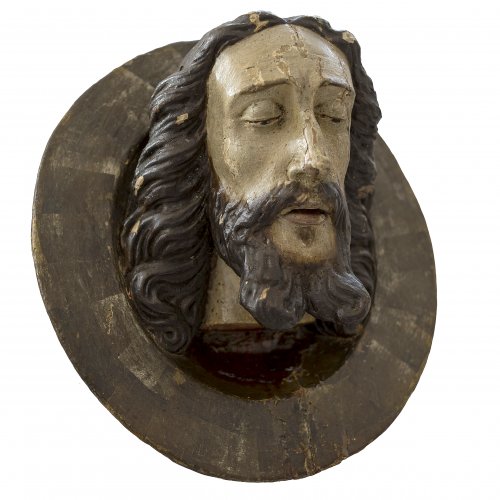 Johannesschüssel, 17. Jh. Holz, Farbfassung