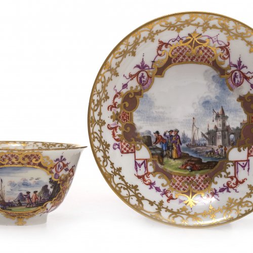 Koppchen mit Untertasse, Meissen um 1725