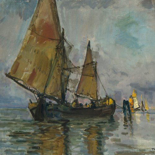Hummel, Theodor, Adria mit Segelbooten