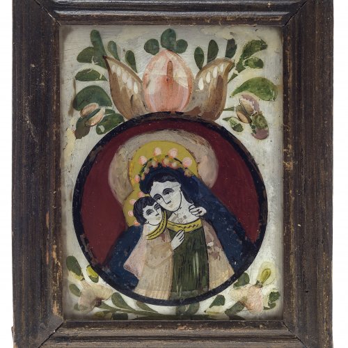 Hinterglasbild Raimundsreut, Maria mit Kind