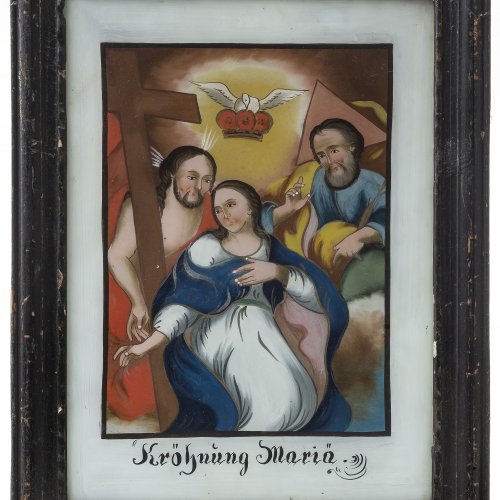 Hinterglasbild: Krönung Mariä