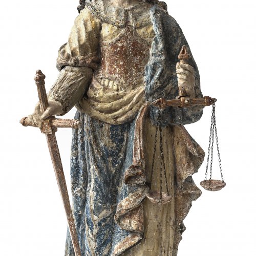 Plastik: Justitia, Holz, Farbfassung