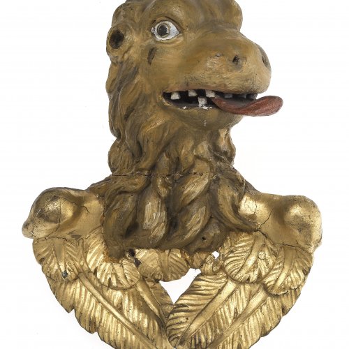 Löwenkopf, Holz, Goldfassung