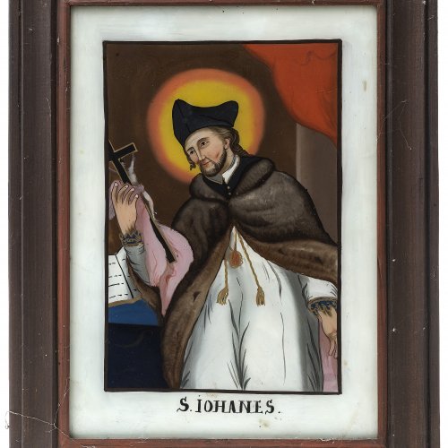 Hinterglasbild: Hl. Johannes von Nepomuk