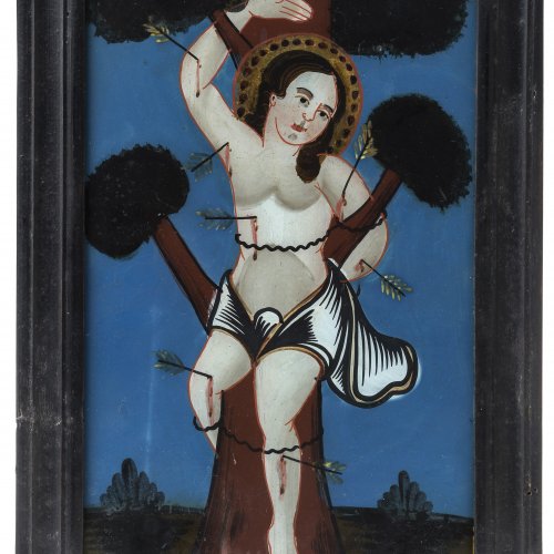 Hinterglasbild: hl. Sebastian