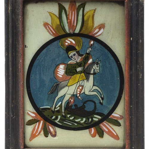 Hinterglasbild: hl. Georg