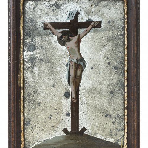 Hinterglasbild: Kruzifix