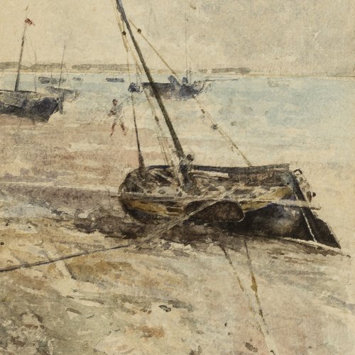 Ensor, Fischerboote im Hafen