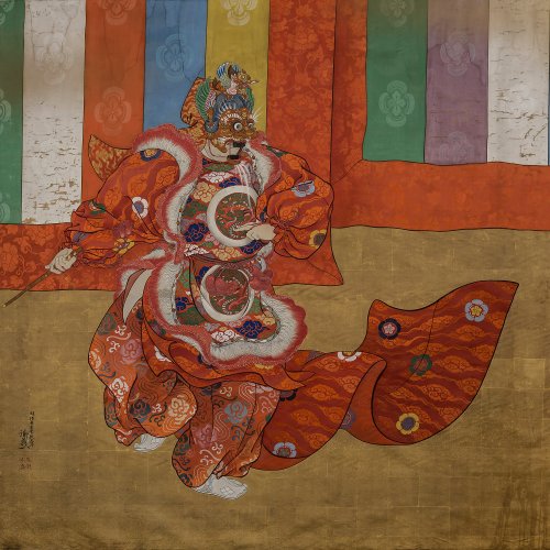 Seidentapete, Japan, 19. Jh.