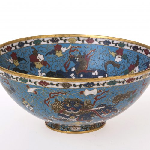 Schale, Cloisonne, Tibet. ø 20 cm.