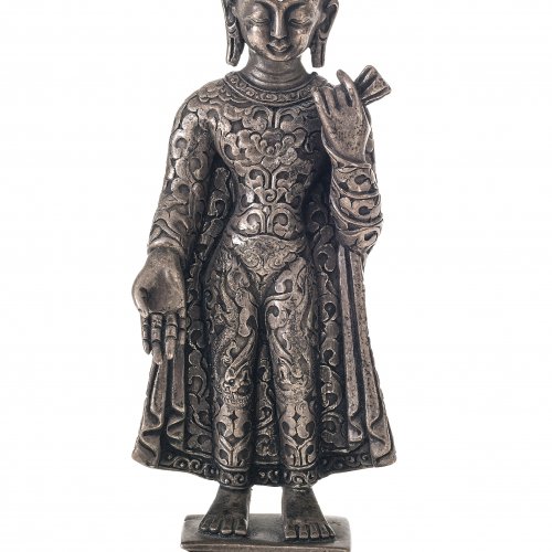 Buddha, stehend. H. 13,7 cm. Tibet, 20. Jh.