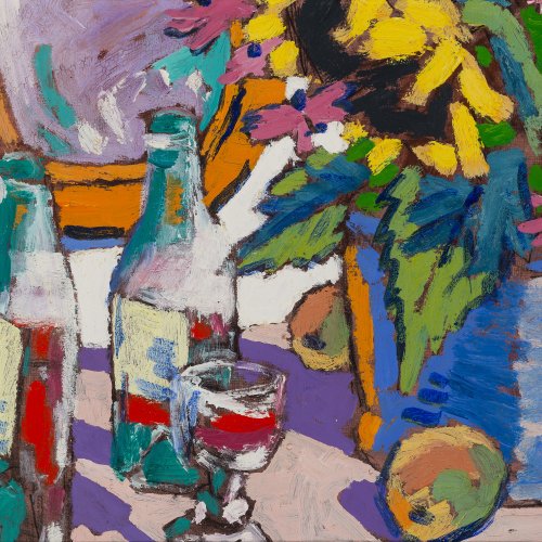 Kühlewein, Bernhard. Stilleben. Öl/Hartfaser. 34 x 45 cm. Sign.
