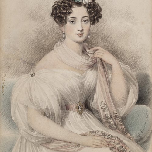 Ender, Johann Nepomuk. Mädchenporträt. Aquarell. Sign., dat. 1833