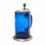 Deckelhumpen. Kobaltblaues Glas, Schliffdekor, Zinnmontierung. H. 17 cm.