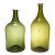 Zwei Vorratsflaschen. Olivgrünes Glas. Süddeutsch. H. 36-41 cm.