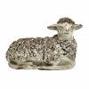 Liegendes Schaf. Irdenware, weiß glasiert. Süddeutsch, 19. Jh. Besch., rest. H. 17 cm, L. 27 cm.