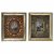Zwei Kastenbilder mit Reliquien. Mit Druckbildern (Kreuz tragender Christus sowie Johannesknaben), dekoriert mit Draht- bzw. Krüllarbeit und farbigen Glasperlen. Je ca. 16 x 14 cm.