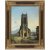 Lepié, Ferdinand, zugeschrieben. Blick auf eine gotische Kirche. Öl/Lw. 48 x 37,5 cm. Rest., sign.