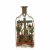 Flascheneingericht. Alpenländisch, dat. 1881. Farbloses Glas, darin bemalte Holzarbeit mit Stoffblüten. Altar mit Maria Hilf. Bez.: 