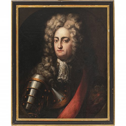 Deutsch, 18. Jh. Brustporträt von Karl III. Philipp von der Pfalz in Kürass. ÖL/Lw. 79 x 64 cm. Doubl., rest. Unsign.