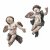 Ein Paar Engel, Italien, 18. Jh. Holz, übergangene Farbfassung. Schwebend mit Tuchdraperie, gestikulierend. Fassung stark berieben, besch., rep. H. 18-21 cm.