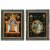 Zwei Hinterglasbilder. Buchers bzw. Raimundsreut. Ovalkartusche mit hl. Florian und hl. Sebastian bzw. Portikusrahmen mit hl. Aloysius. Tempera/Glas, Schliffdekor. Je ca. 27 x 19 cm. Alterungsspuren.