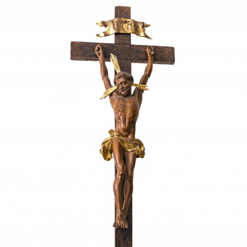 Kruzifix. Bayern, 18. Jh. Buchsbaum. H. Corpus 28 cm.