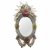 Kleiner Spiegel, venezianisch. Ovalrahmen mit floraler Glasapplikation. Besch. 48 x 27 cm.