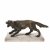 Ende 19. Jh. Patinierte Bronzeskulptur eines Hundes. Appliziert auf steinerner Plinthe. H. 10,5 cm. Plinthe 19 x 8 cm.