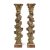Ein Paar Säulen. Holz, geschnitzt, übergangene Farb- und Goldfassung. Mit Engelsköpfen und Akanthusblattwerk. Best. H. 134 cm.