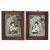 Zwei Hinterglasbilder. Buchers oder Sandl, Jesus- bzw. Johannesknabe. Tempera, transluzide Farben/Spiegelglas mit Schliffdekor, 17,5 x 12,5 cm. Farbabrieb.