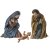 Heilige Familie. Italien, 18./19. Jh. Maria und Josef aus Terrakotta, farbig bemalt und liegendes Jesuskind aus Holz, Farbfassung. H. 48-54 cm bzw. L. 29 cm.