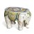 Beistelltisch in Form eines Elefanten. Keramik, farbig glasiert. H. 43 cm, L. 60 cm.